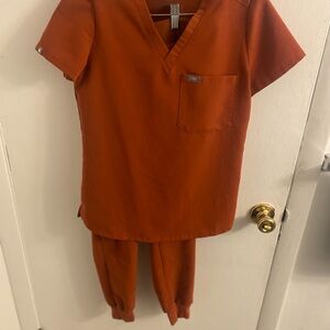 Rust Orange Scrub Set